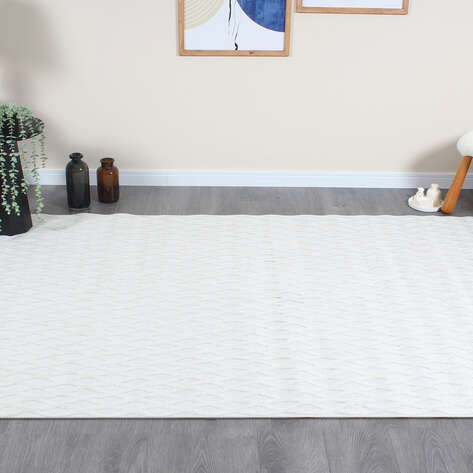 Halıstores Krem Modern Desenli Dekoratif Makine Halısı 260 - 1