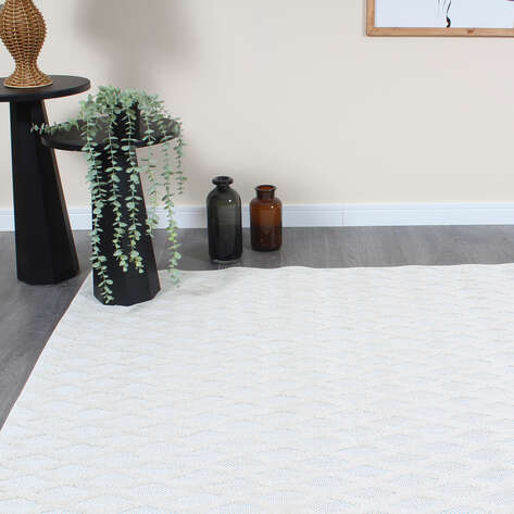 Halıstores Krem Modern Desenli Dekoratif Makine Halısı 260 - 2
