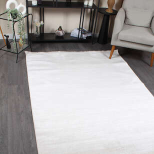Halıstores Modda 2511 Krem Yün Tuşeli Akrilik Modern Saçaklı Makine Halısı (2)