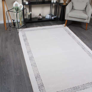 Halıstores Modda 4082 Antrasit Yün Tuşeli Akrilik Modern Saçaklı Salon Halısı (2)