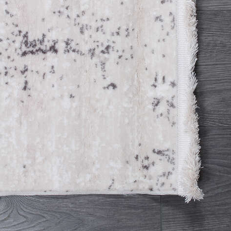 Halıstores Modda 4109 Antrasit Yün Tuşeli Akrilik Modern Saçaklı Makine Halısı - 6