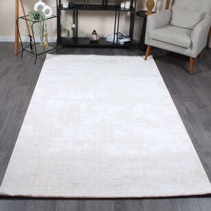 Halıstores Modda 4221 Krem Yün Tuşeli Akrilik Modern Saçaklı Makine Halısı