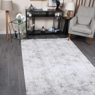 Halıstores Modda 4237 Antrasit Yün Tuşeli Akrilik Modern Saçaklı Makine Halısı (2)