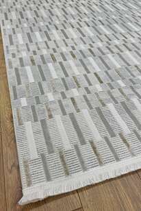 Halıstores Modern Çizgi Desenli Halı Grande 4605 Vizon (3)