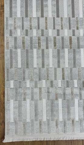 Halıstores Modern Çizgi Desenli Halı Grande 4605 Vizon - 4