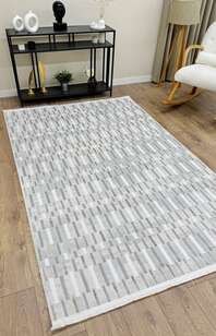 Halıstores Modern Çizgi Desenli Halı Grande 4605 Vizon (1)