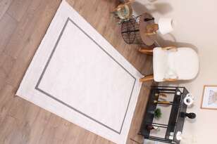 Halıstores Modern Geometrik Desenli Grande 4689 Antrasit Çerçeveli Halı  (1)
