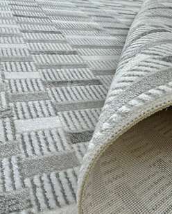 Halıstores Modern Çizgi Desenli Halı Grande 4605 Antrasit (3)