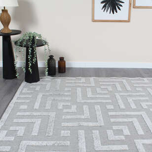 Halıstores Modern Desenli Dekoratif Gri Makine Halısı 295 (2)