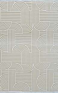 Halıstores Modern Geometrik Desenli Halı Grande 4666 Bej (2)