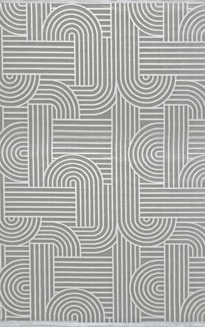 Halıstores Modern Geometrik Desenli Halı Grande 4666 Gri - 2