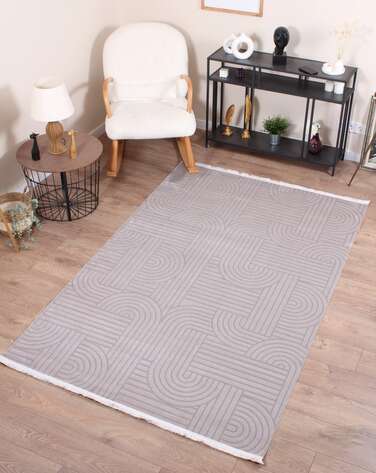 Halıstores Modern Geometrik Desenli Halı Grande 4666 Gri - 1