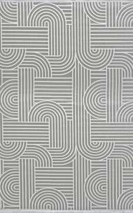Halıstores Modern Geometrik Desenli Halı Grande 4666 Gri (2)