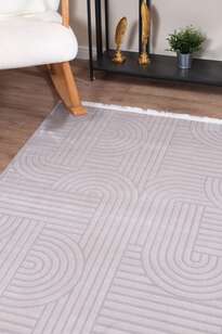 Halıstores Modern Geometrik Desenli Halı Grande 4666 Gri (3)