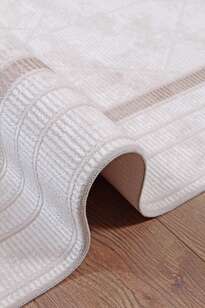 Halıstores Modern Geometrik Desenli Grande 4689 Vizon Çerçeveli Halı  - 4