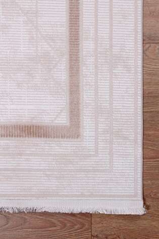 Halıstores Modern Geometrik Desenli Grande 4689 Vizon Çerçeveli Halı - 5