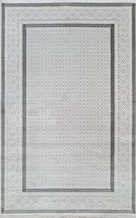 Halıstores Modern Geometrik Desenli Grande 4693 Krem-Antrasit Çerçeveli Halı (2)