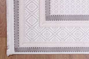 Halıstores Modern Geometrik Desenli Grande 4693 Krem-Antrasit Çerçeveli Halı (5)