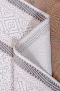 Halıstores Modern Geometrik Desenli Grande 4693 Krem-Antrasit Çerçeveli Halı (6)