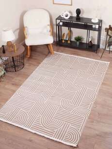 Halıstores Modern Geometrik Desenli Halı Grande 4666 Vizon (1)