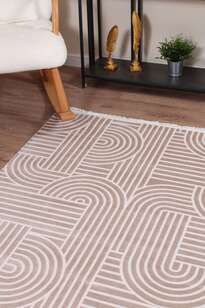 Halıstores Modern Geometrik Desenli Halı Grande 4666 Vizon (3)