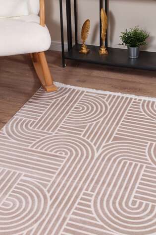 Halıstores Modern Geometrik Desenli Halı Grande 4666 Vizon - 3