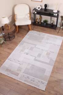 Halıstores Modern Geometrik Desenli Halı Grande 4694 Antrasit (1)