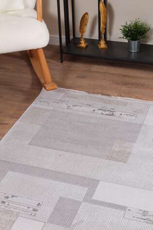 Halıstores Modern Geometrik Desenli Halı Grande 4694 Antrasit - 2