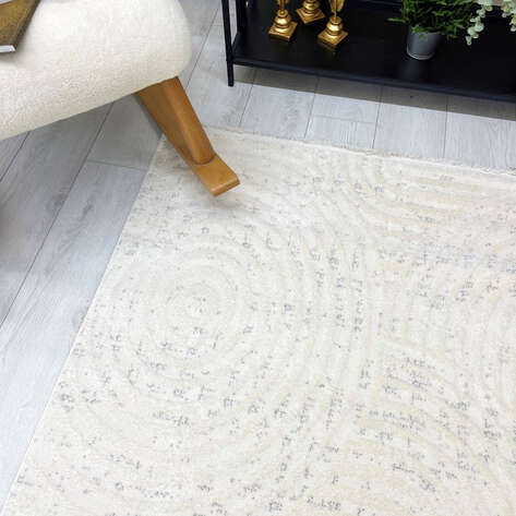 Halıstores Modern Geometrik Desenli Krem-Gri Halı Tornado TRN1 - 4