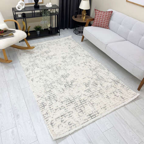 Halıstores Modern Geometrik Desenli Krem-Bej Halı Tornado TRN2 - 1
