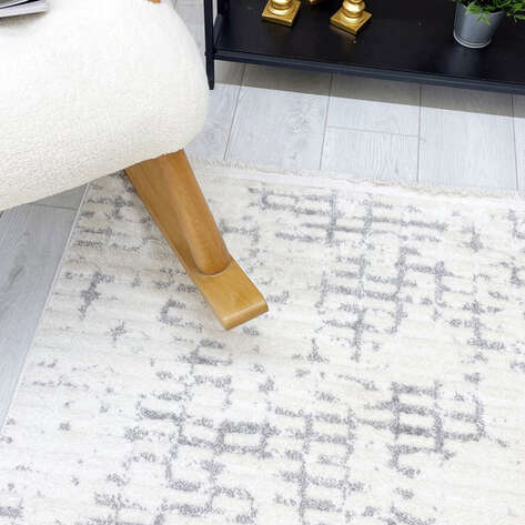 Halıstores Modern Geometrik Desenli Krem-Bej Halı Tornado TRN2 - 5