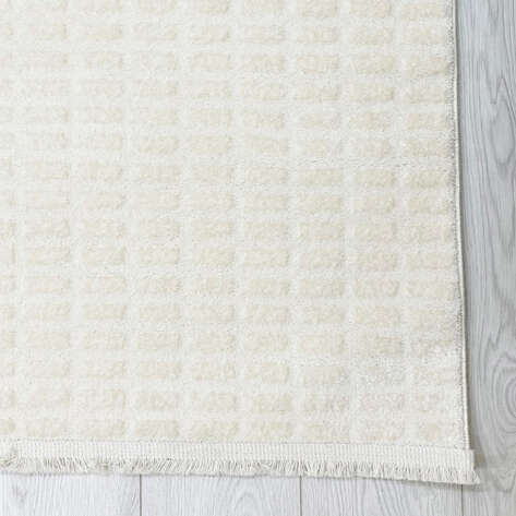 Halıstores Modern Geometrik Desenli Krem-Gri Halı Tornado TRN6 - 5