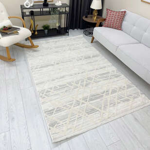 Halıstores Modern Geometrik Desenli Krem-Gri Halı Tornado TRN8 (2)