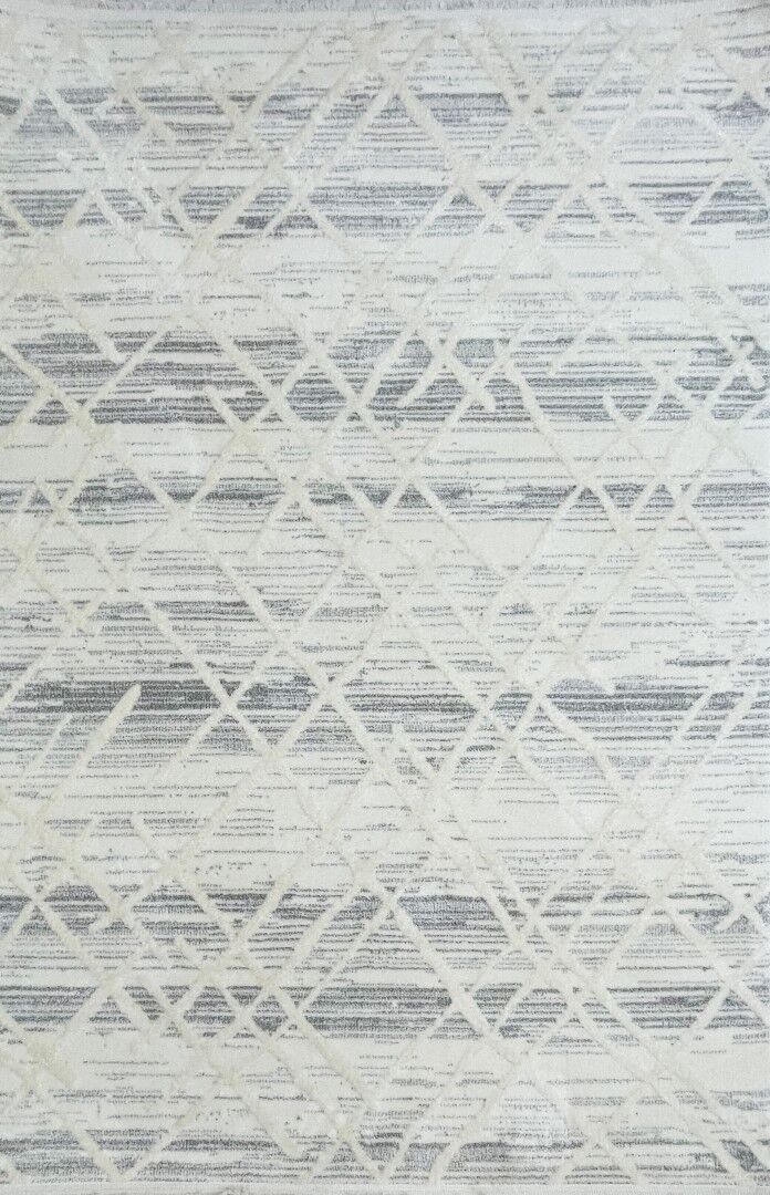 Halıstores Modern Geometrik Desenli Krem-Gri Halı Tornado TRN8