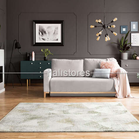 Halıstores Modern Halı Vera 1383 Bej Yeşil - 1