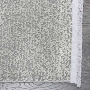 Halıstores Mono Yumuşak Dokulu Gri Modern Sade Desenli Dekoratif Saçaklı Salon Halısı (5)