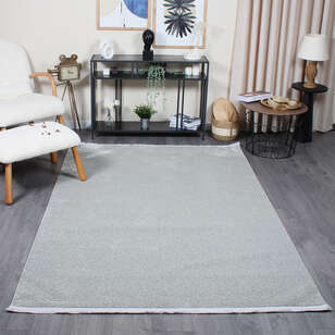 Halıstores Mono Yumuşak Dokulu Gri Modern Sade Desenli Dekoratif Saçaklı Salon Halısı (2)