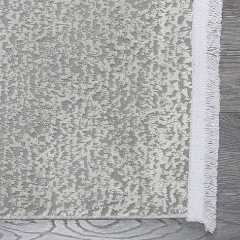 Halıstores Mono Yumuşak Dokulu Gri Modern Sade Desenli Dekoratif Saçaklı Salon Halısı - 5