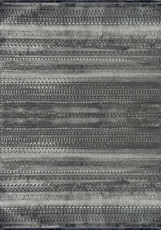 Halıstores Mono Yumuşak Dokulu Antrasit Etnik Desenli Dekoratif İskandinav Saçaklı Halı - 2