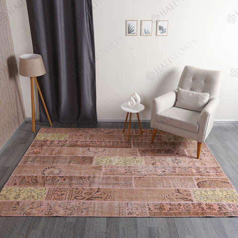 Halıstores Patchwork Halı Gül Kurusu 160x230cm - 1