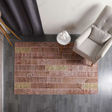 Halıstores Patchwork Halı Gül Kurusu 160x230cm - 2