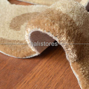 Halıstores Reserve Design Dantel Yuvarlak Halı Bej-Krem (4)