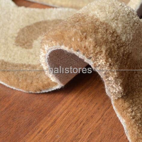 Halıstores Reserve Design Dantel Yuvarlak Halı Bej-Krem - 4
