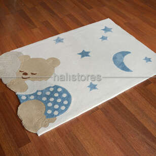 Halıstores Reserve Design Kids Ayıcık Halı Beyaz (1)