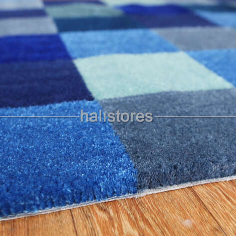 Halıstores Reserve Design Mavi Kutucuklar Halı - 5