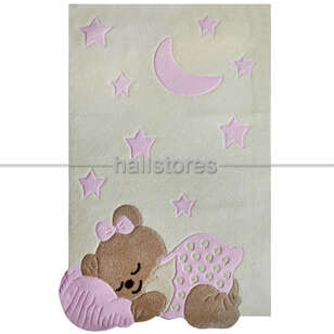 Halıstores Reserve Kişiye Özel Tasarım Çocuk Halısı Ayıcık Pembe (3)