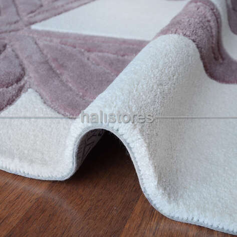 Halıstores Reserve Kişiye Özel Tasarım Çocuk Halısı Kelebek Lila-Ekru - 6