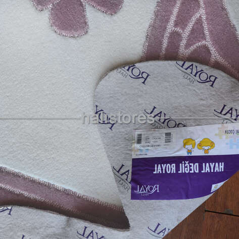 Halıstores Reserve Kişiye Özel Tasarım Çocuk Halısı Kelebek Lila-Ekru - 4