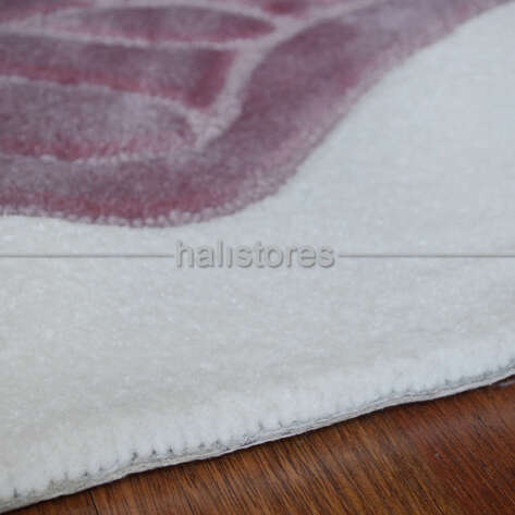 Halıstores Reserve Kişiye Özel Tasarım Çocuk Halısı Kelebek Lila-Ekru - 5