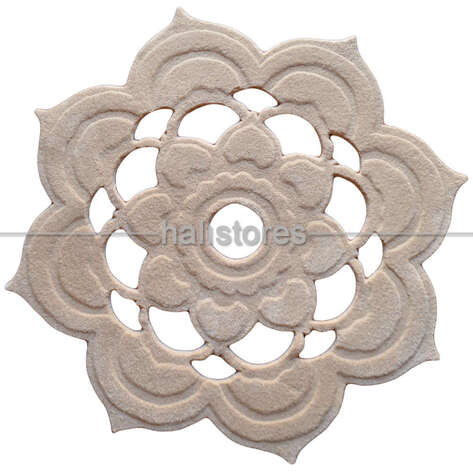 Halıstores Reserve Kişiye Özel Tasarım Dantel Yuvarlak Halı Bej - 1